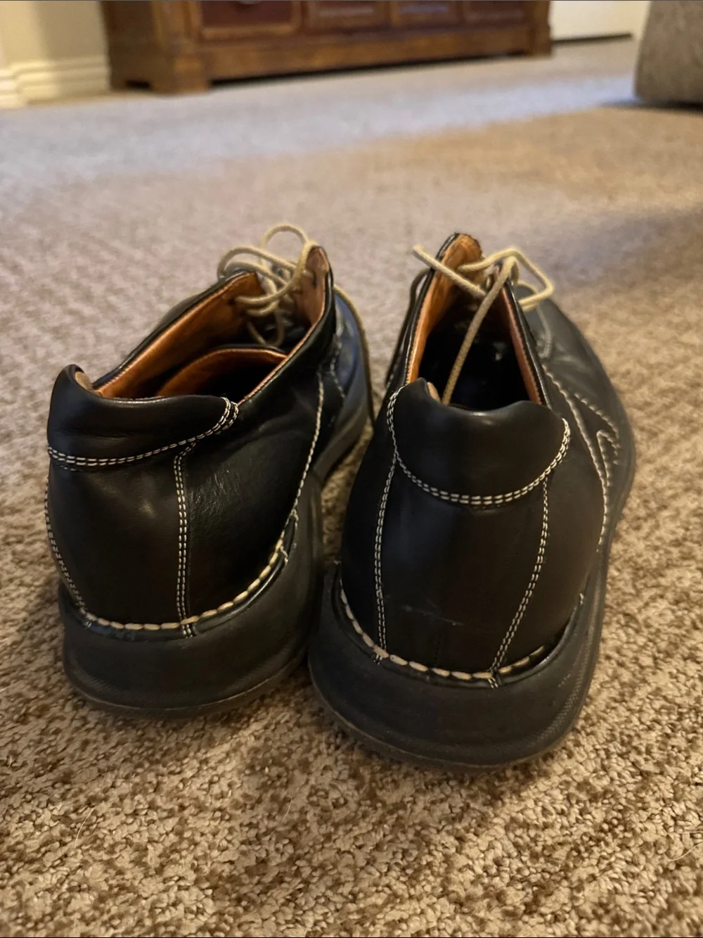 Johnston & Murphy Men's Black Leather Lace-Up Casual Shoes
